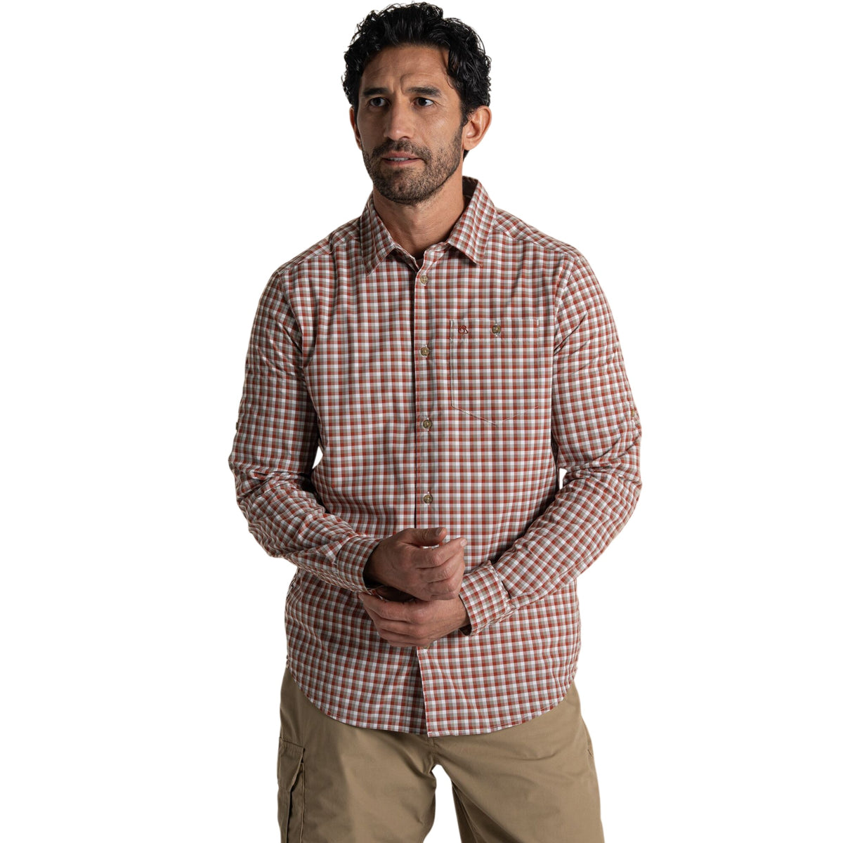 Red Beach - Side - Craghoppers Mens Checked Nosilife Shirt