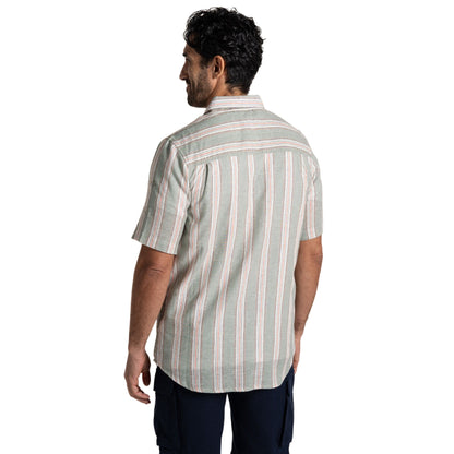 Lichen Green - Back - Craghoppers Mens Argino Stripe Short-Sleeved Shirt