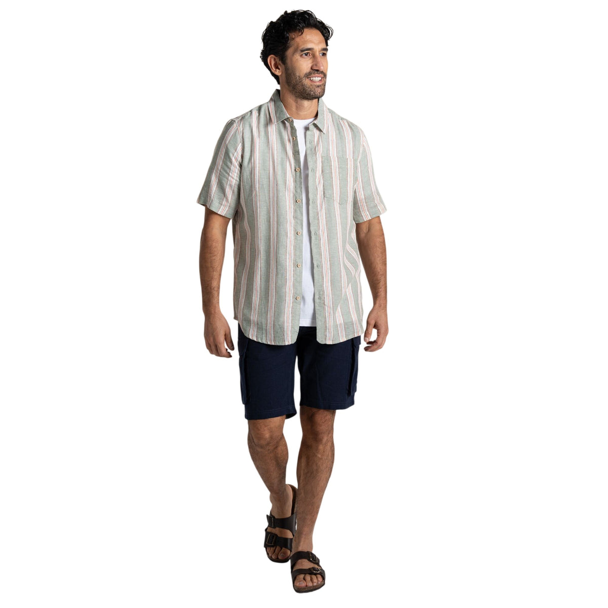 Lichen Green - Lifestyle - Craghoppers Mens Argino Stripe Short-Sleeved Shirt