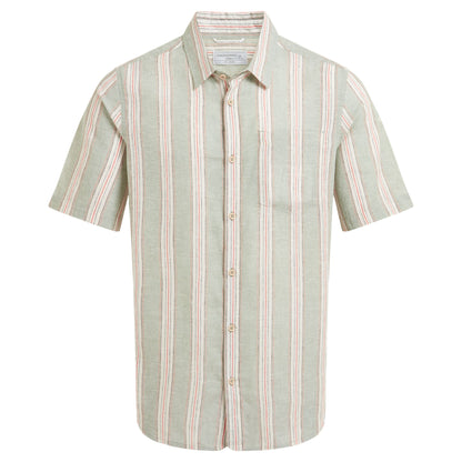 Lichen Green - Front - Craghoppers Mens Argino Stripe Short-Sleeved Shirt