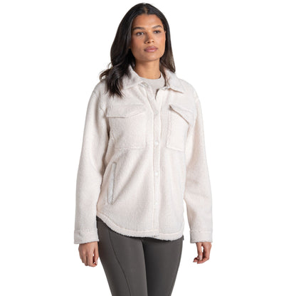 Ecru - Side - Craghoppers Womens-Ladies National Trust Ribwort Overshirt