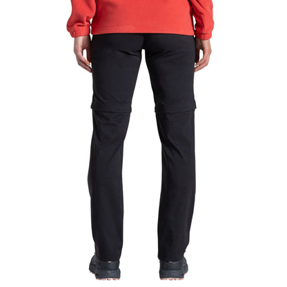 Black - Back - Craghoppers Womens-Ladies Kiwi Pro III Convertible Trousers