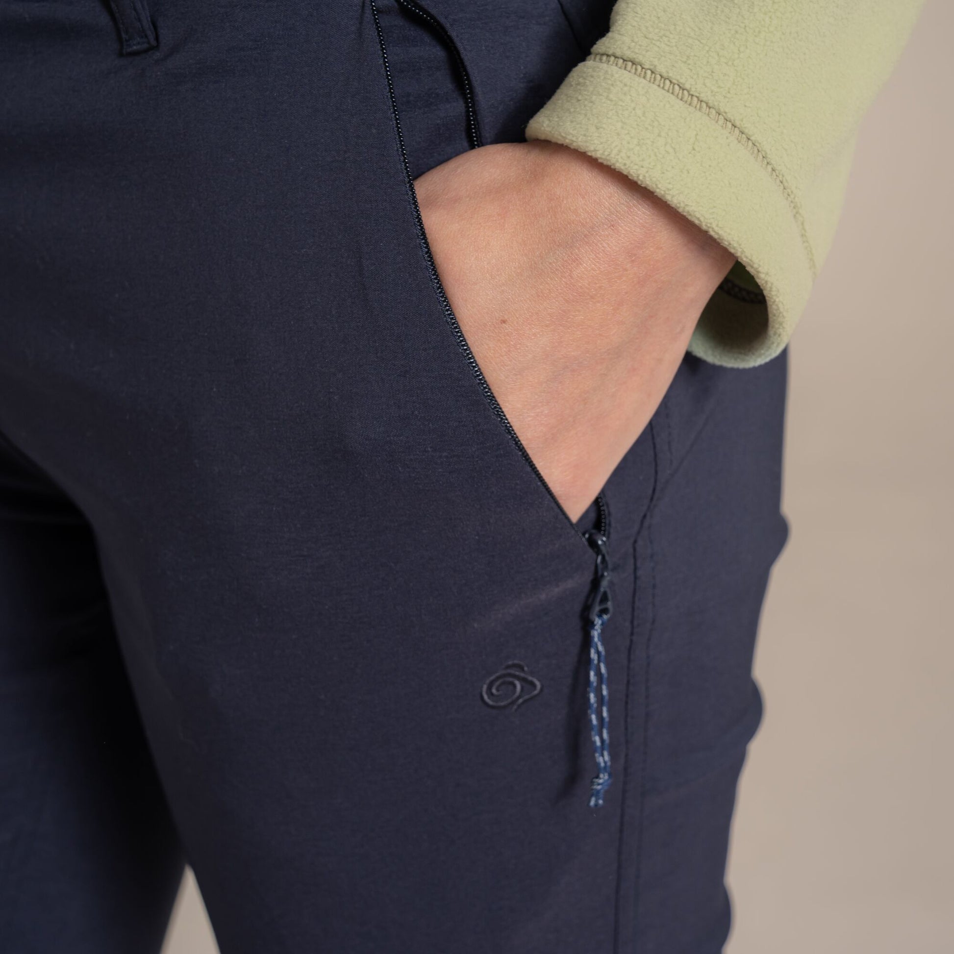 Dark Navy - Side - Craghoppers Womens-Ladies Kiwi Pro III Convertible Trousers
