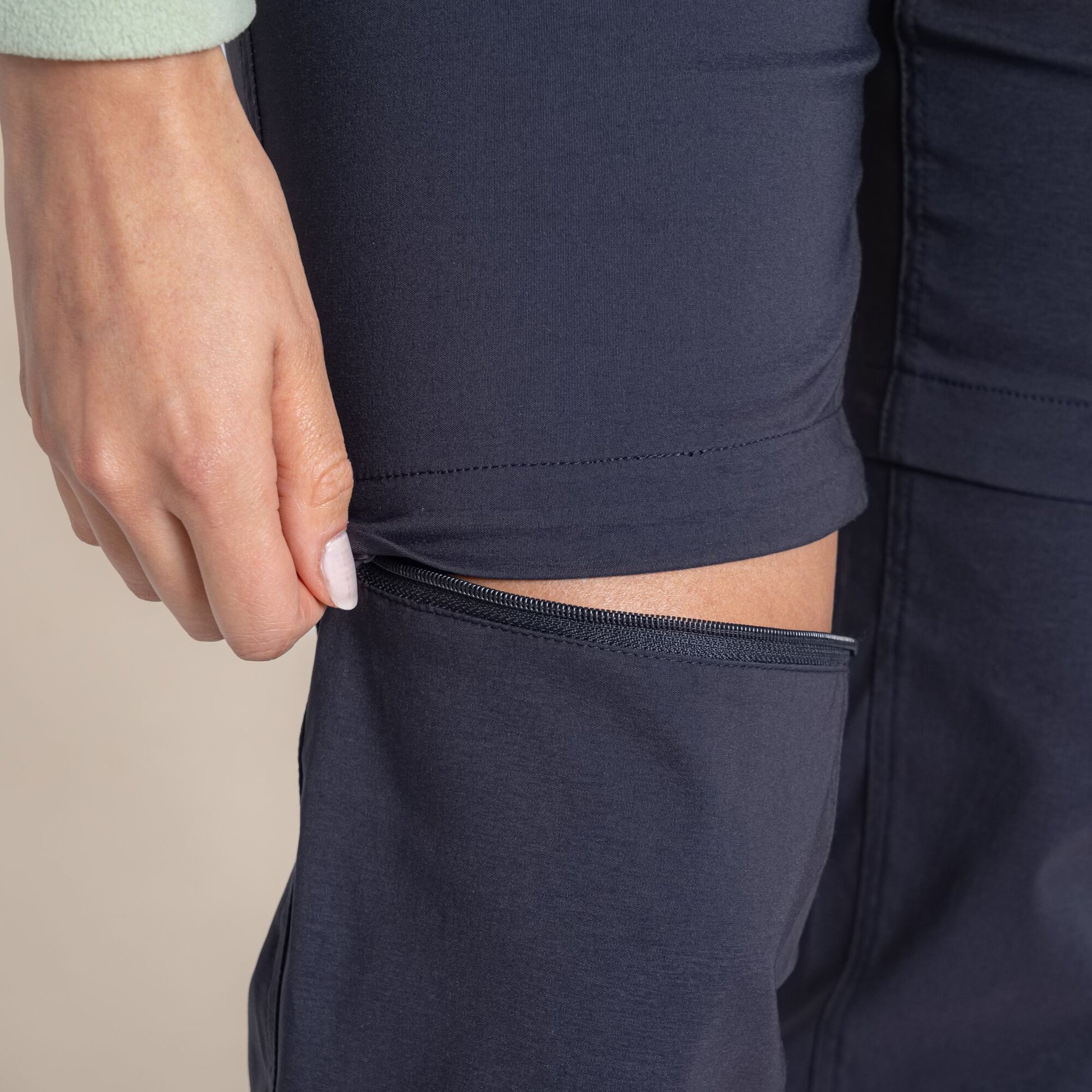 Dark Navy - Close up - Craghoppers Womens-Ladies Kiwi Pro III Convertible Trousers