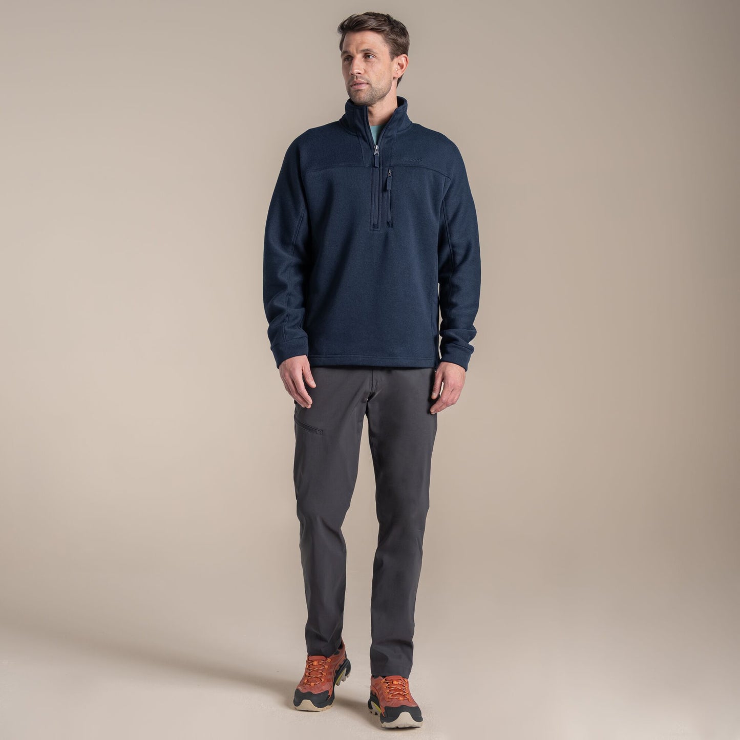 Blue Navy - Close up - Craghoppers Mens Torney III Half Zip Fleece