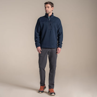 Blue Navy - Close up - Craghoppers Mens Torney III Half Zip Fleece