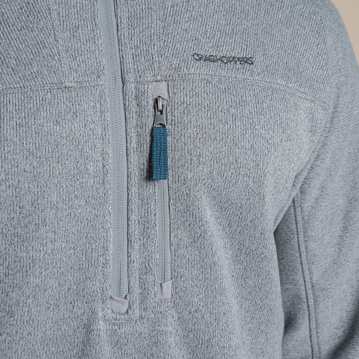 Cloud Grey - Side - Craghoppers Mens Torney III Half Zip Fleece