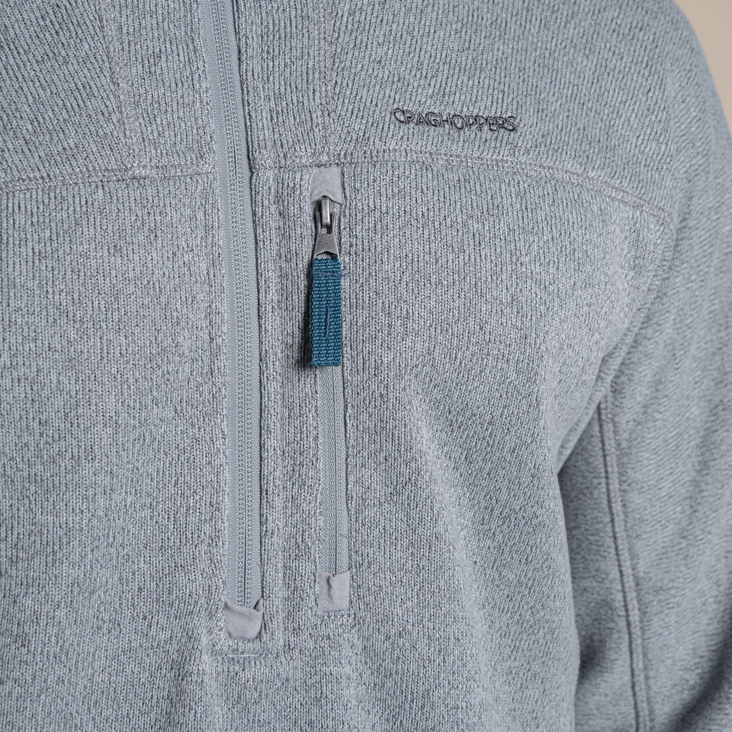 Cloud Grey - Side - Craghoppers Mens Torney III Half Zip Fleece