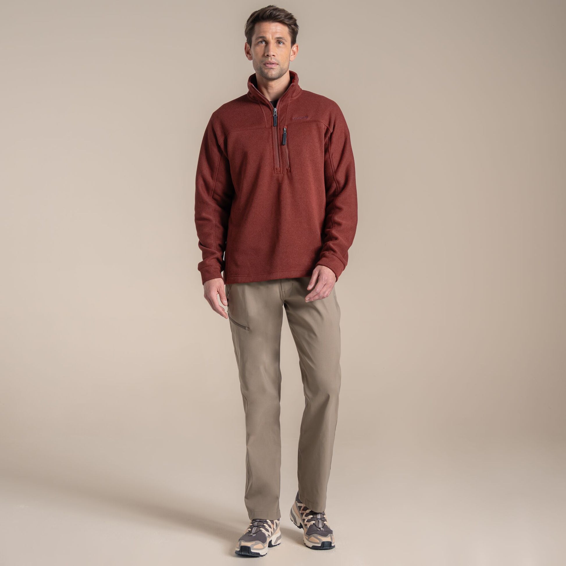 Red Jasper - Close up - Craghoppers Mens Torney III Half Zip Fleece