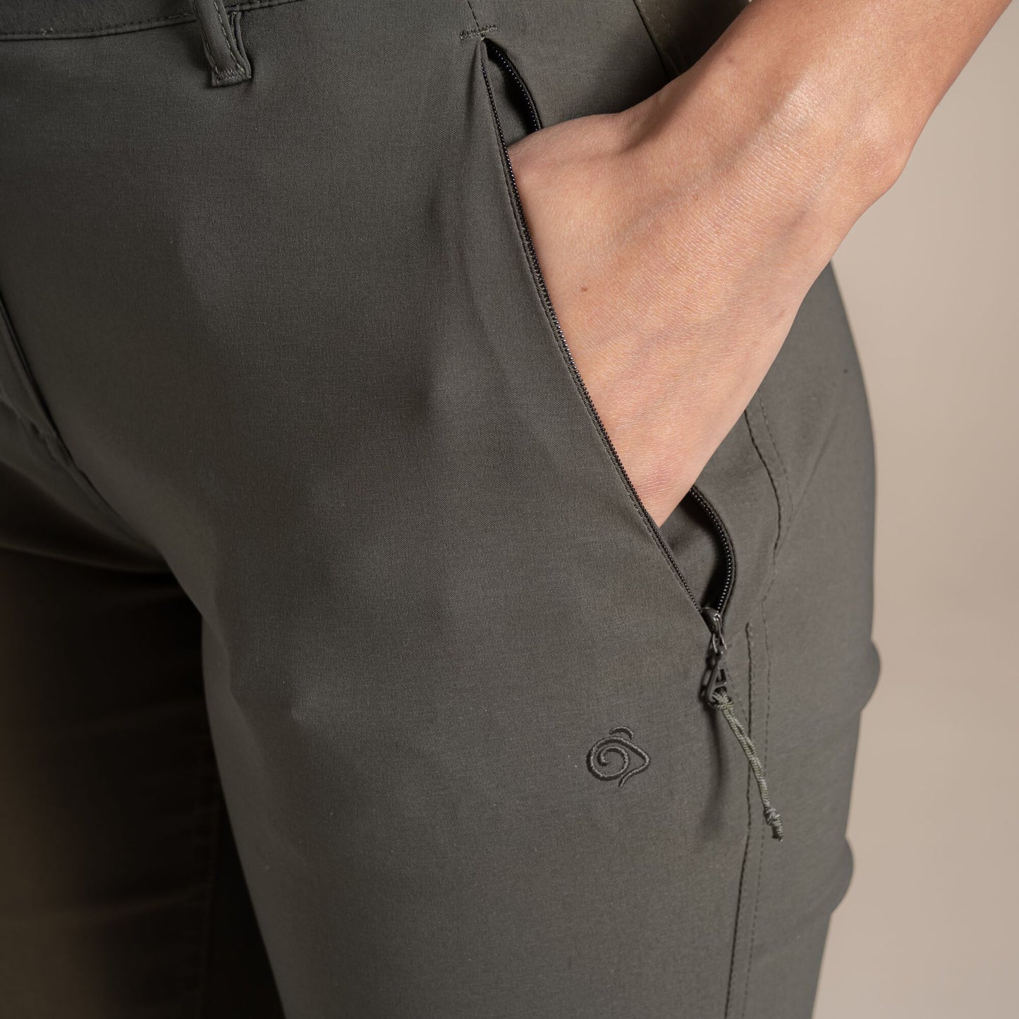 Mid Khaki - Pack Shot - Craghoppers Womens-Ladies Kiwi Pro III Trousers
