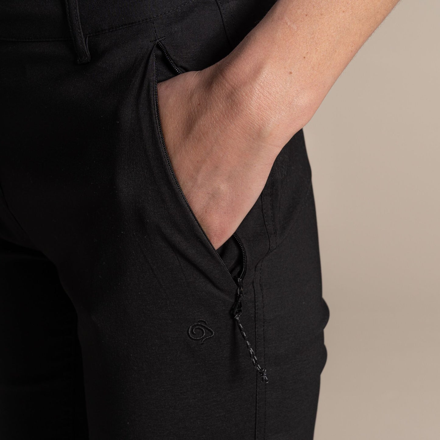 Black - Close up - Craghoppers Womens-Ladies Kiwi Pro III Trousers