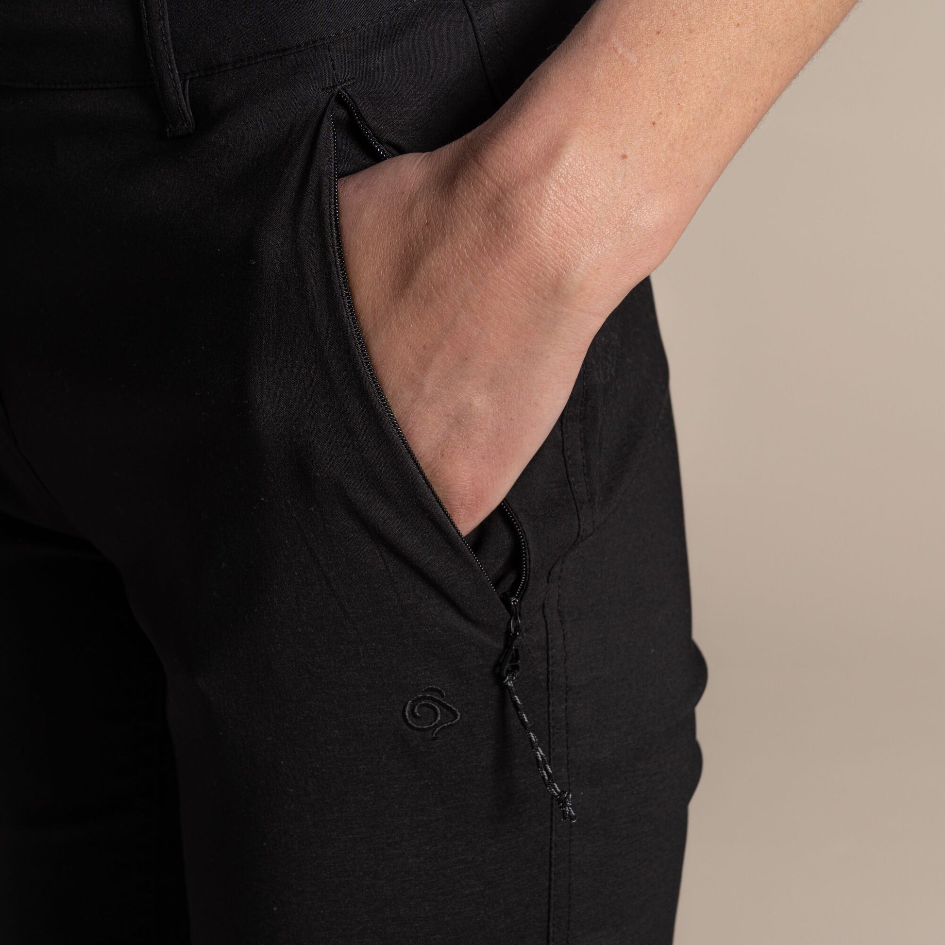 Black - Close up - Craghoppers Womens-Ladies Kiwi Pro III Trousers