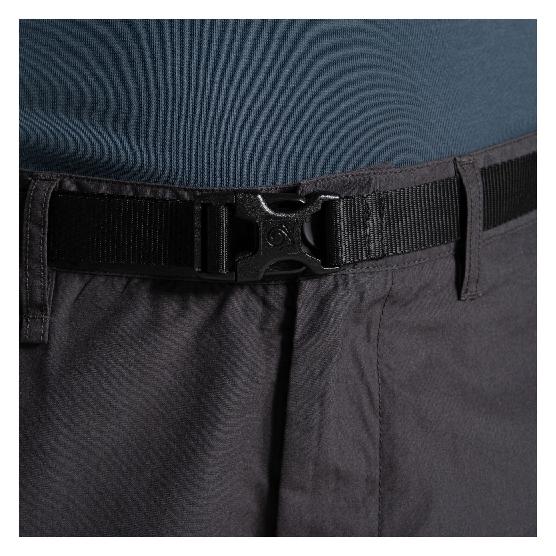 Black Pepper - Side - Craghoppers Mens Kiwi Peached Convertible Trousers