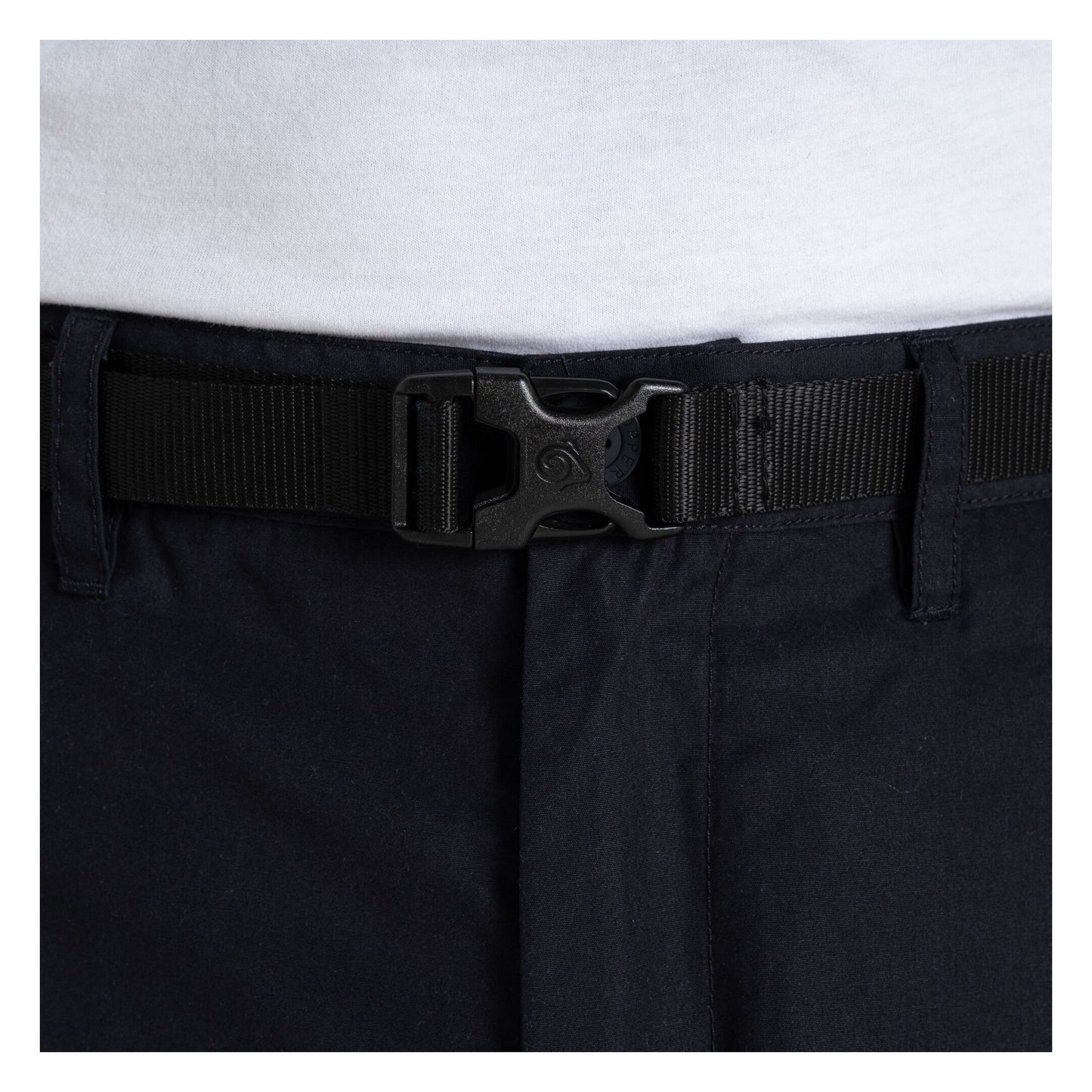 Dark Navy - Side - Craghoppers Mens Kiwi Peached Convertible Trousers