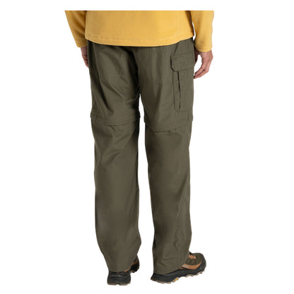 Wild Olive - Back - Craghoppers Mens Kiwi Peached Convertible Trousers