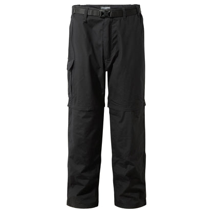 Black - Front - Craghoppers Mens Kiwi Peached Convertible Trousers