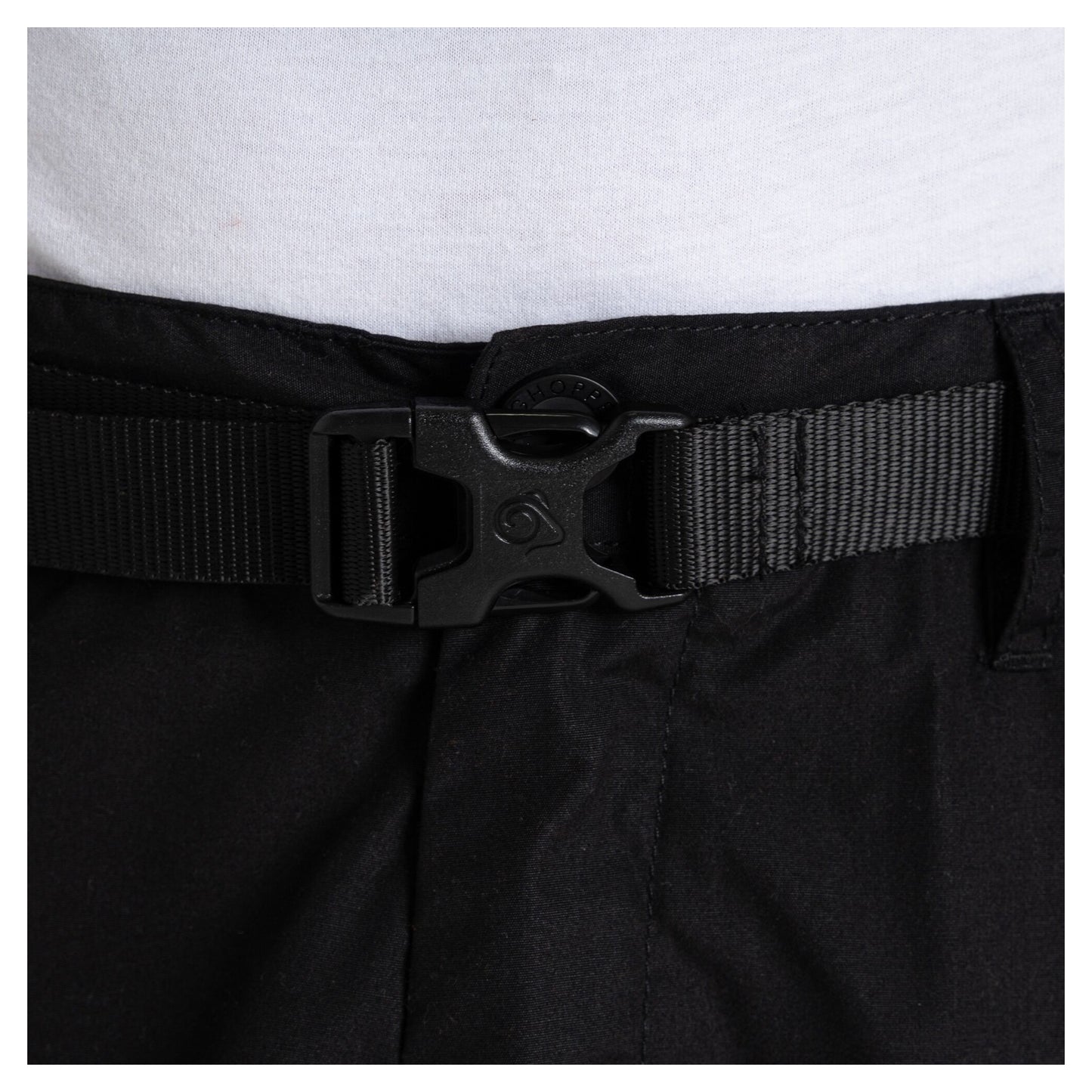 Black - Side - Craghoppers Mens Kiwi Peached Convertible Trousers