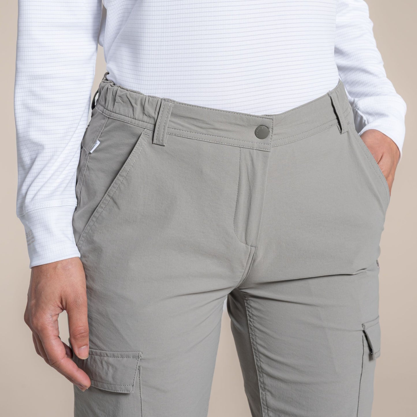 Vert - Pack Shot - Craghoppers Womens-Ladies Rif Stretch Nosilife Cargo Trousers