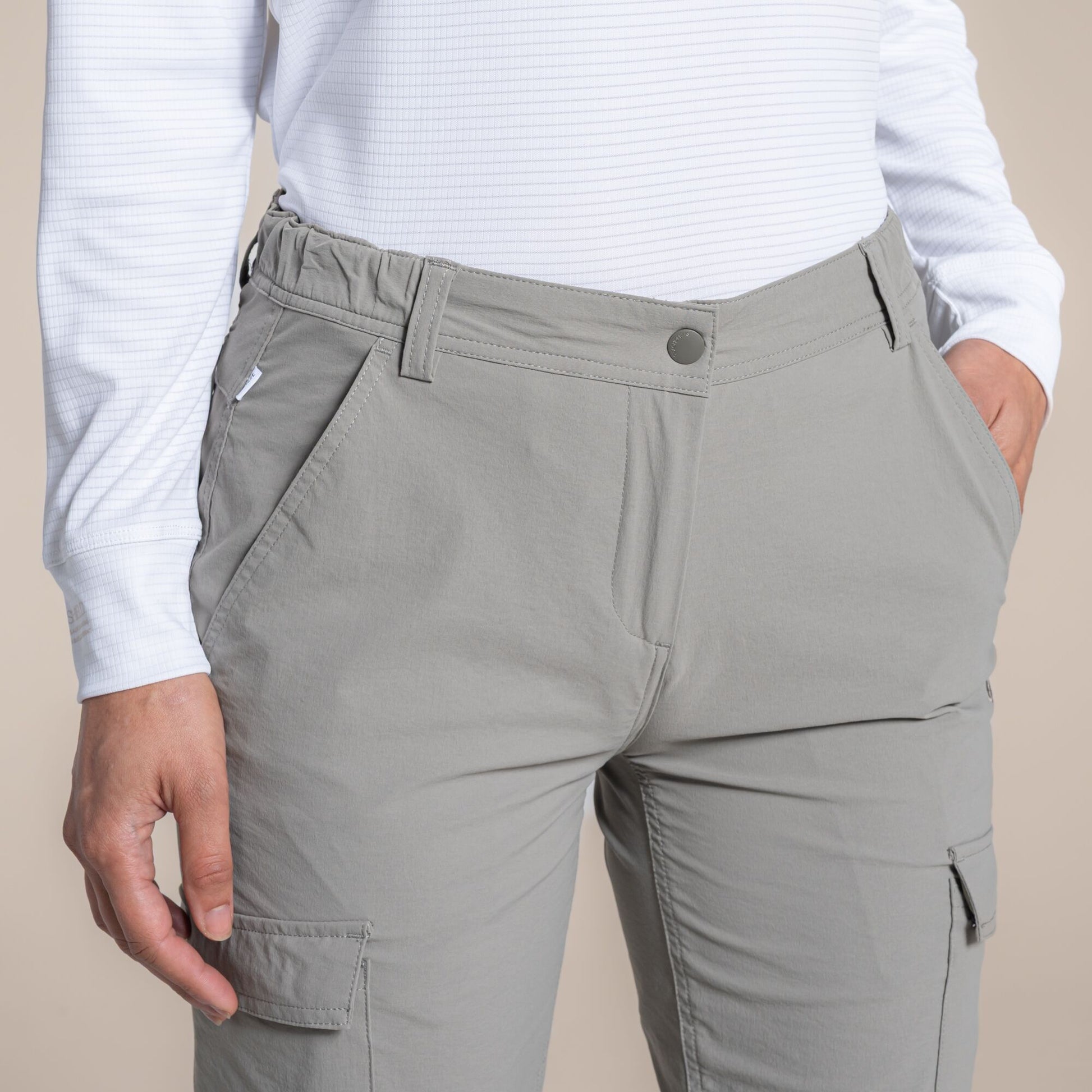 Vert - Pack Shot - Craghoppers Womens-Ladies Rif Stretch Nosilife Cargo Trousers