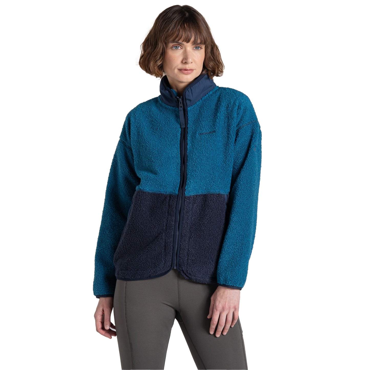 Porcelain Blue - Side - Craghoppers Womens-Ladies National Trust Avens Two Tone Fleece Jacket