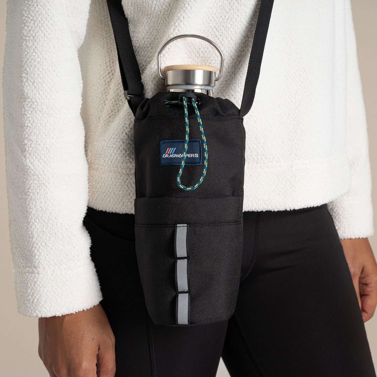 Black - Back - Craghoppers Kiwi II Logo Bottle Bag