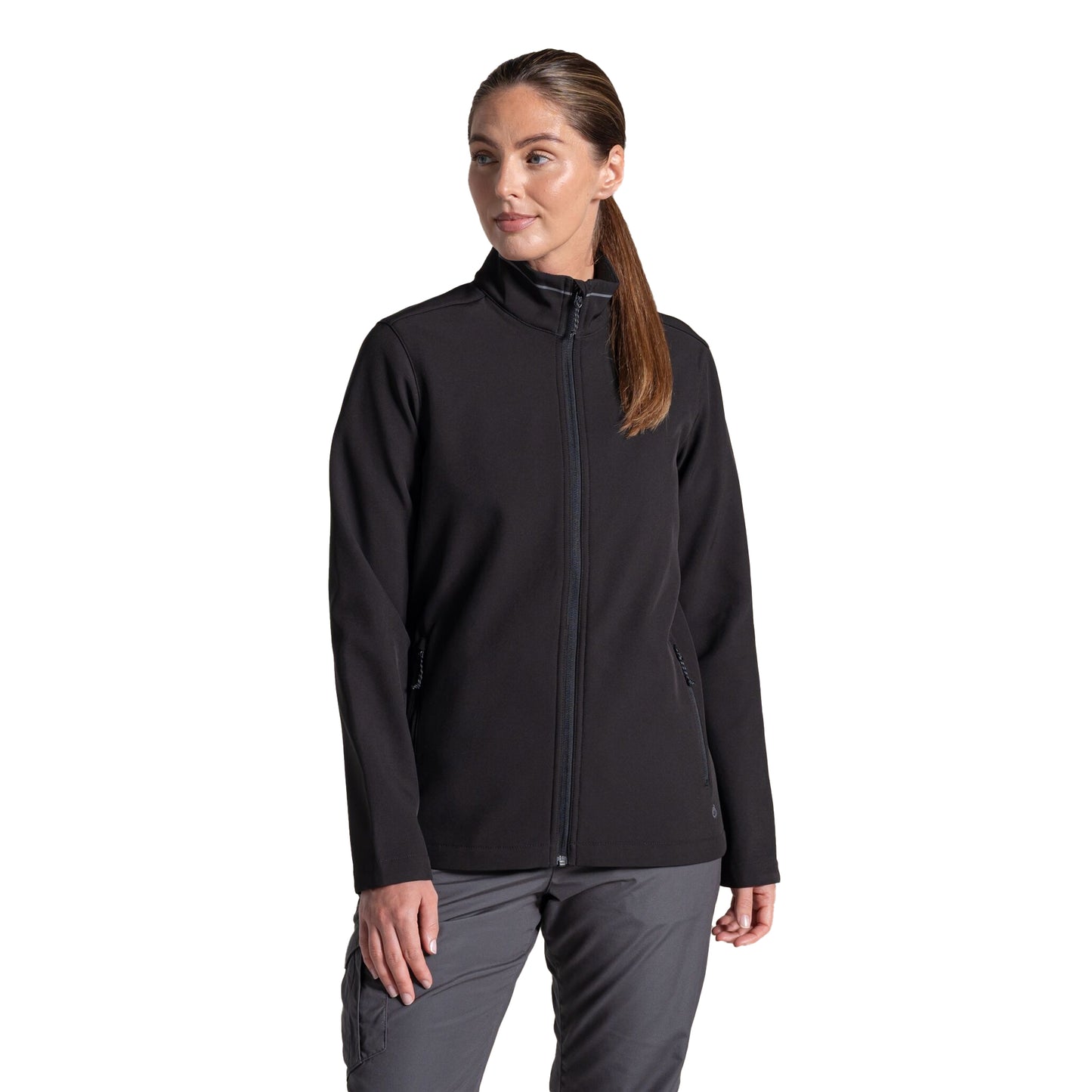 Black - Side - Craghoppers Womens-Ladies Expert Basecamp II Soft Shell Jacket
