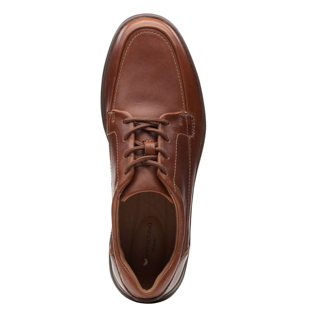Tan - Close up - Clarks Mens Un Abode Ease Leather Shoes