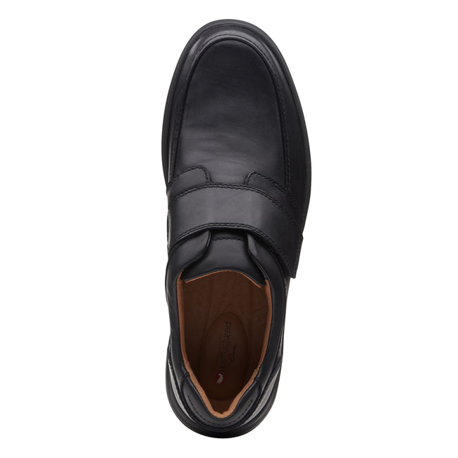 Black - Pack Shot - Clarks Mens Un Abode Strap Leather Shoes