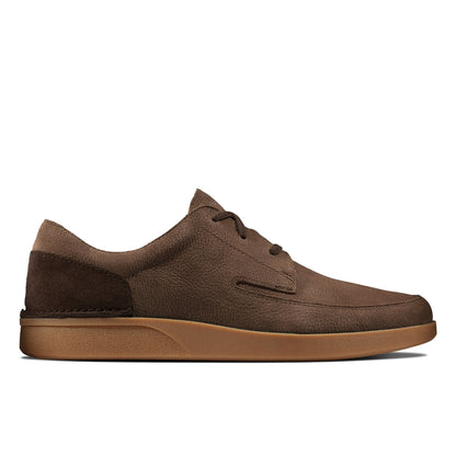 Dark Brown - Back - Clarks Mens Oakland Craft Leather Shoes