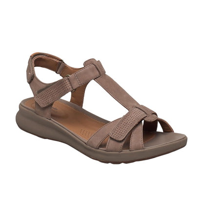 Taupe - Front - Clarks Womens-Ladies Un Adorn Vibe Leather Sandals