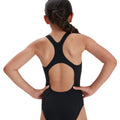 Black-White - Side - Speedo Girls Medalist Eco Endurance+ One Piece Swimsuit