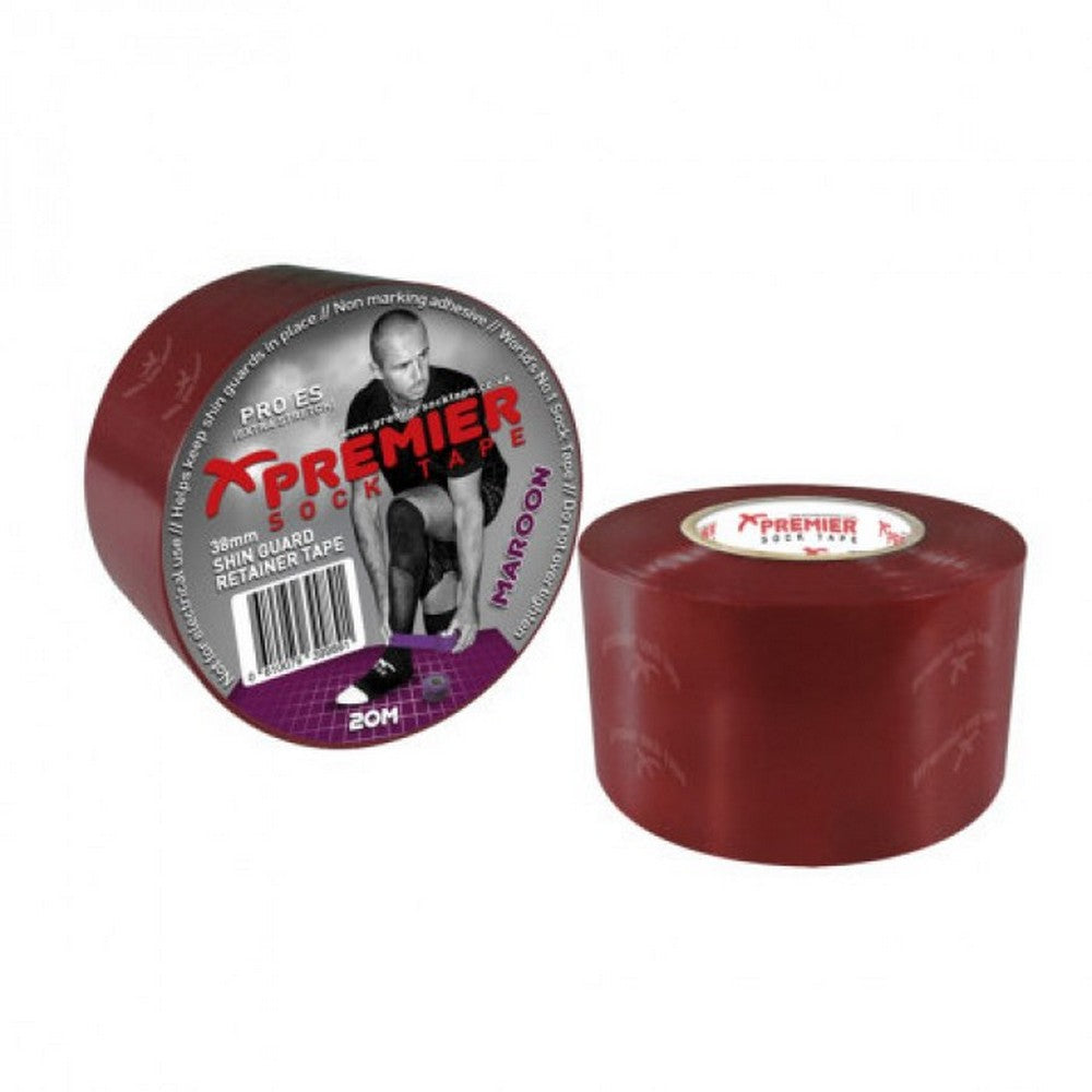 Maroon - Front - Premier Shin Guard Tape