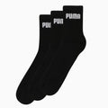 Black - Side - Puma Mens Quarter Socks (Pack of 3)