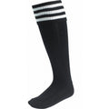 Black-White - Front - Euro Childrens-Kids Stripe Detail Football Socks