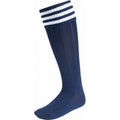 Navy-White - Front - Euro Childrens-Kids Stripe Detail Football Socks