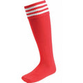Scarlet-White - Front - Euro Childrens-Kids Stripe Detail Football Socks