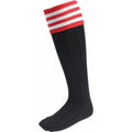 Black-Red - Front - Euro Childrens-Kids Stripe Detail Football Socks