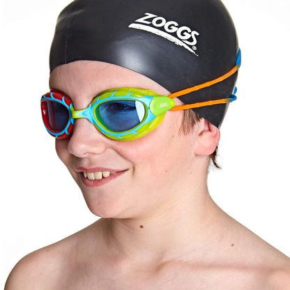 Green-Orange-Blue - Back - Zoggs Childrens-Kids Predator Swimming Goggles