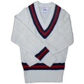 Off White-Navy-Red - Front - Carta Sport Mens Cricket Jumper