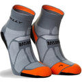 Minimum Grey-Orange - Front - Hilly Mens Marathon Fresh Ankle Socks