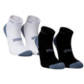 White-Black-Grey - Front - Hilly Mens Active Ankle Socks (Pack of 2)