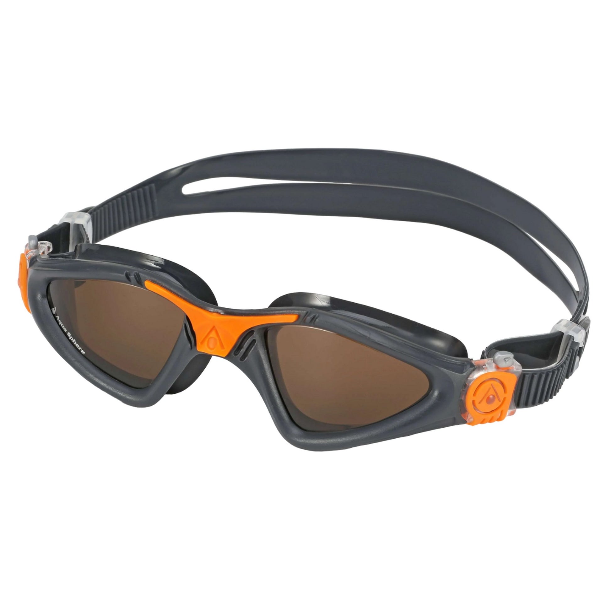 Black-Orange - Side - Aquasphere Unisex Adult Kayenne Swimming Goggles
