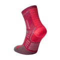 Magenta-Grey Marl - Back - Hilly Womens-Ladies Twin Skin Ankle Socks