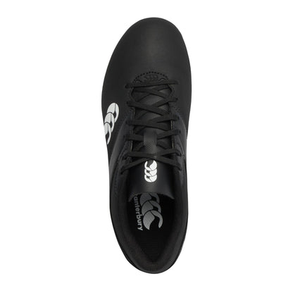 Black-White - Side - Canterbury Childrens-Kids Phoenix Raze Soft Ground Rugby Boots