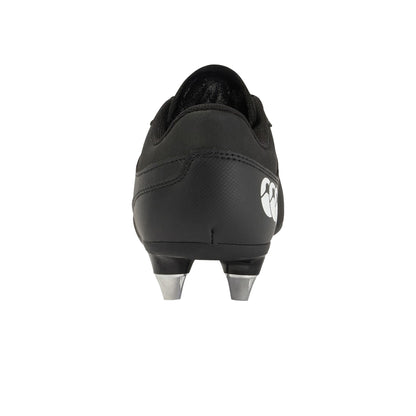 Black-White - Pack Shot - Canterbury Childrens-Kids Phoenix Raze Soft Ground Rugby Boots