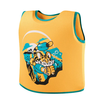 Orange-Aqua - Back - Speedo Childrens-Kids Sea Squad Tiger Swim Vest