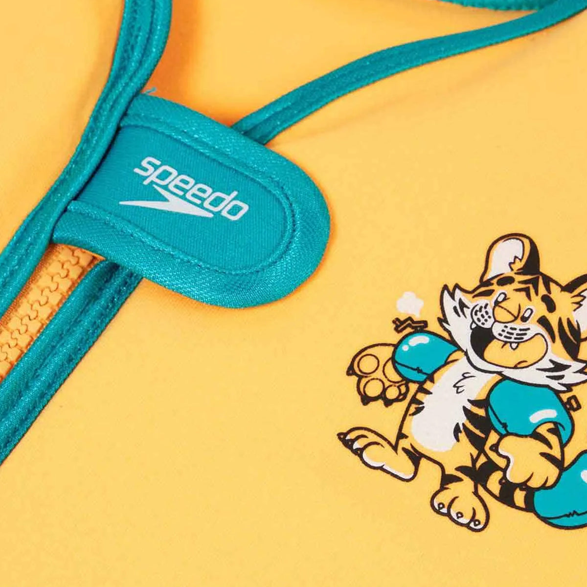 Orange-Aqua - Side - Speedo Childrens-Kids Sea Squad Tiger Swim Vest