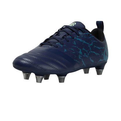 Black-Blue - Front - Canterbury Childrens-Kids Stampede Team Soft Ground Rugby Boots