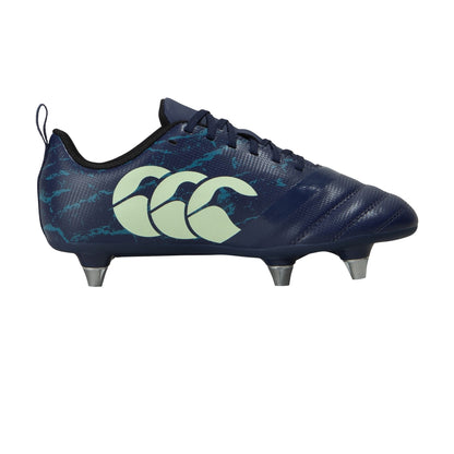 Black-Blue - Side - Canterbury Childrens-Kids Stampede Team Soft Ground Rugby Boots