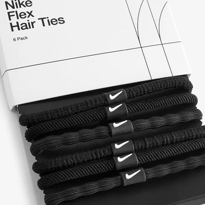 Black - Back - Nike 2024 Flex Hair Ties (Pack of 6)